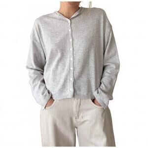 NEW THINGS BETWEEN toby buttoned cardigan top in grey